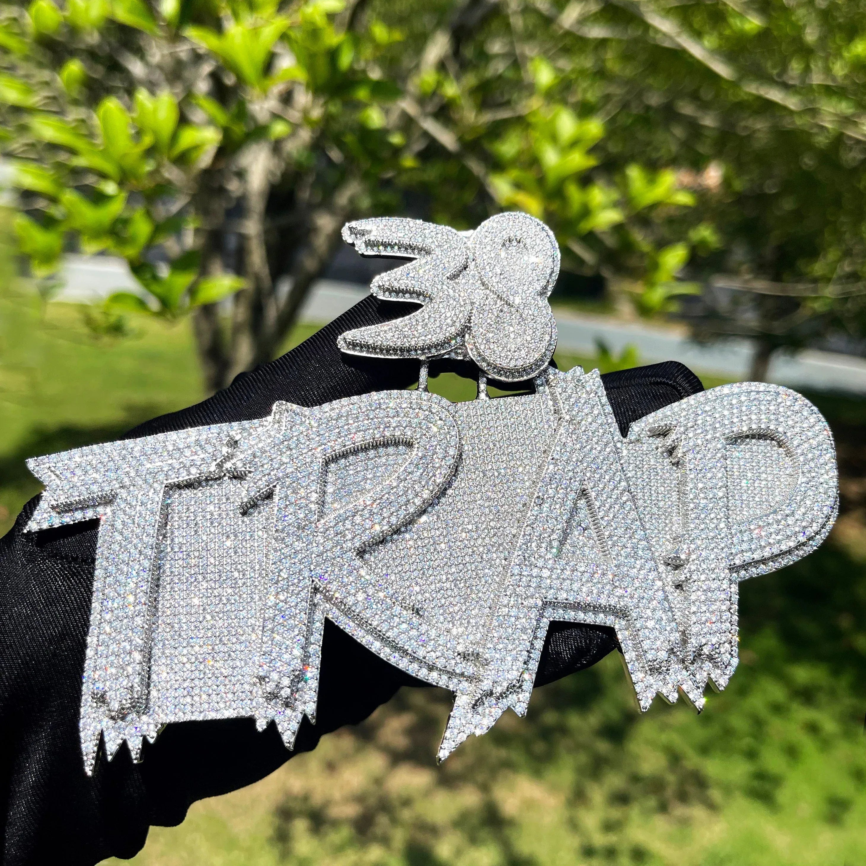 Customizable Bail Supreme Iced Out Personalized Custom Name Necklace Pendant – Luxury Hip Hop Jewelry for Men & Women - CaratixJewelry